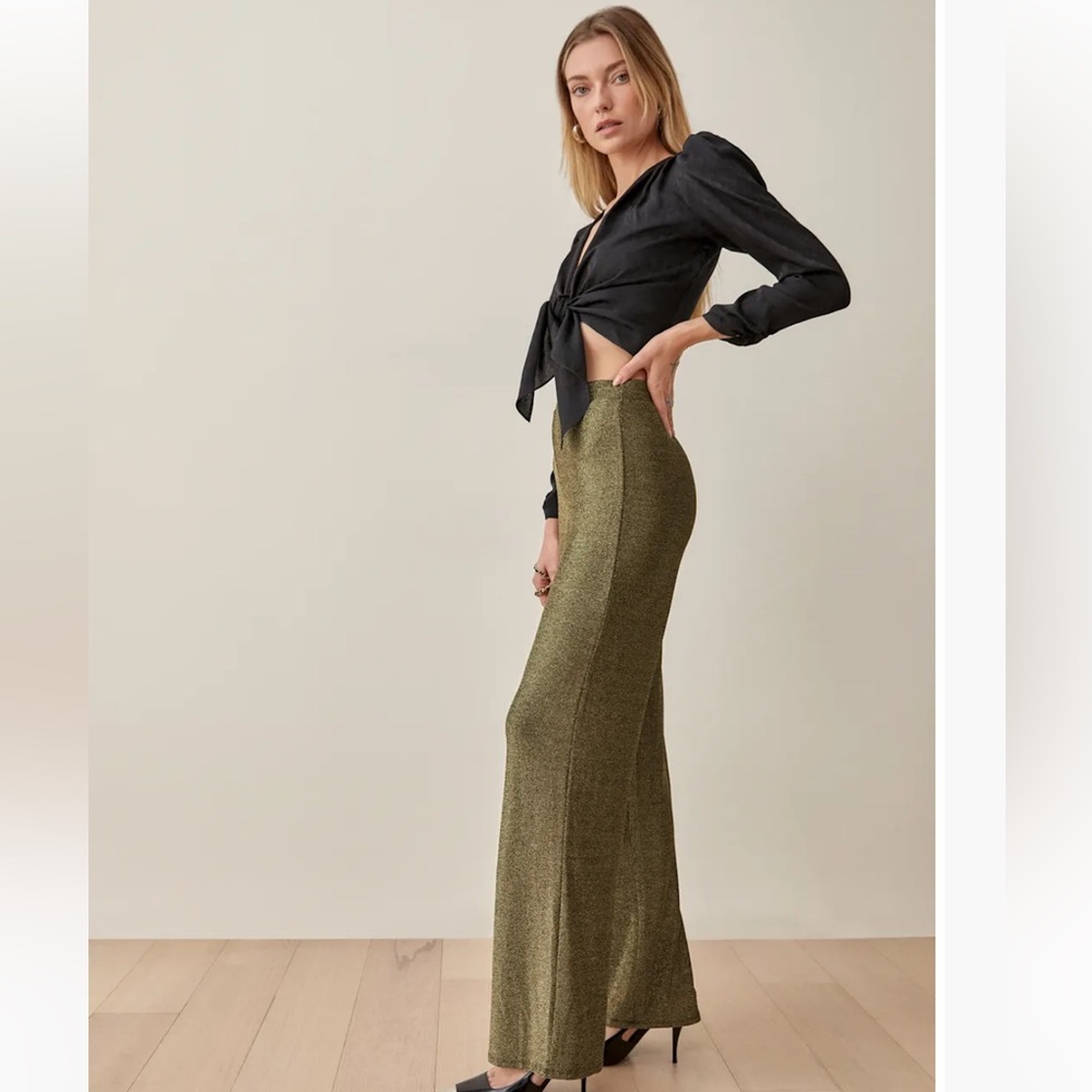 Reformation Pico Pant Gold - Size S NWT